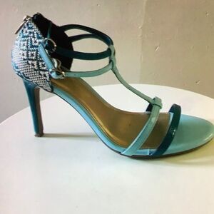 CHRISTIAN SIRIANO WOMEN"S " HEEL IN TEAL LIGHT BLUE